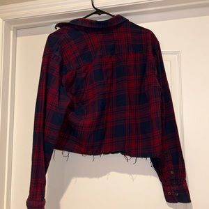 blue and red flannel